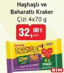ÜLKER ÇİZİ HAŞHAŞLI BAHARATLI KRAKER 4X70 G